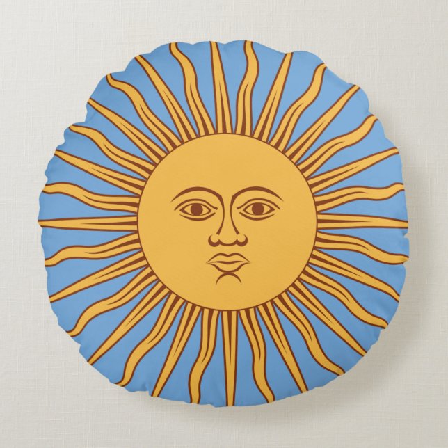Sol de Mayo Round Pillow (Front)