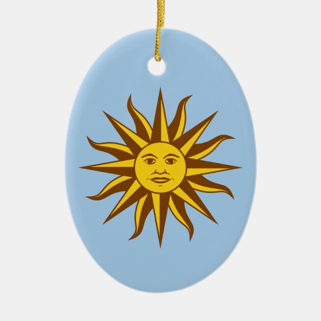 Sol de Mayo - URUGUAY Ceramic Ornament (Front)