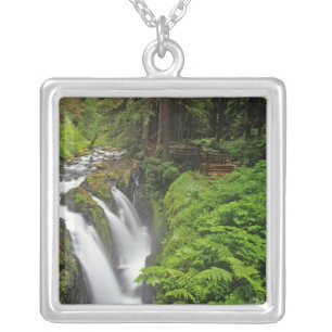 Sol Duc Falls in Olympic National Park in 2 Silver Plated Necklace