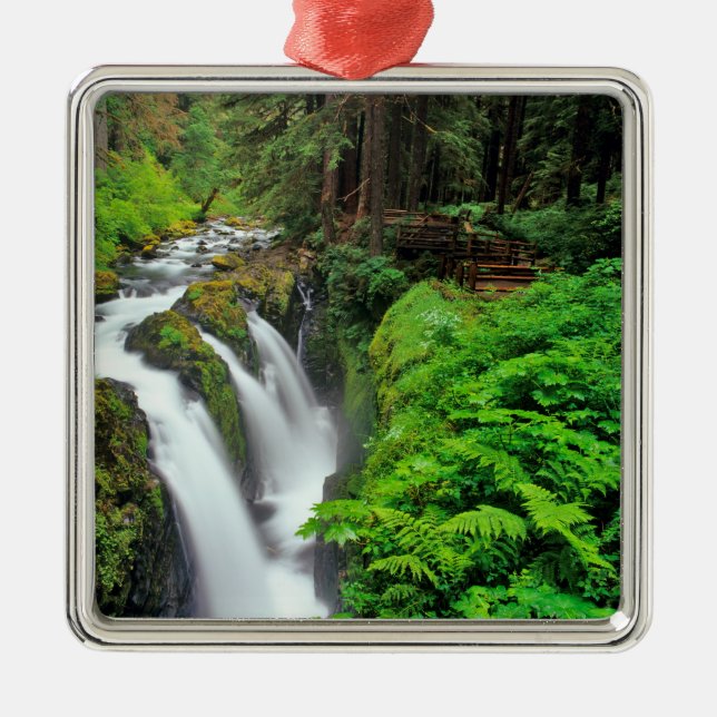 Sol Duc Falls in Olympic National Park in Metal Ornament (Front)