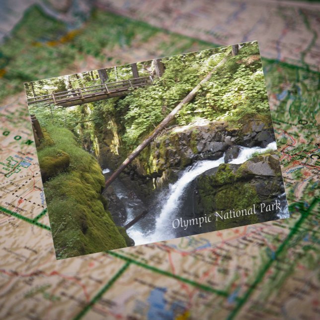 Sol Duc Falls, Olympic National Park Travel Postcard (In Situ Map)