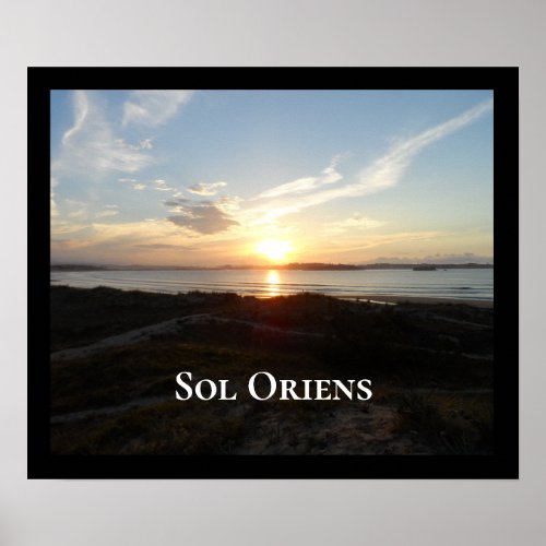 SOL ORIENS Rising Sun Latin Motto Poster