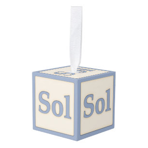 "Sol" Solfeggio Musical Baby Blocks Blue Cube Ornament