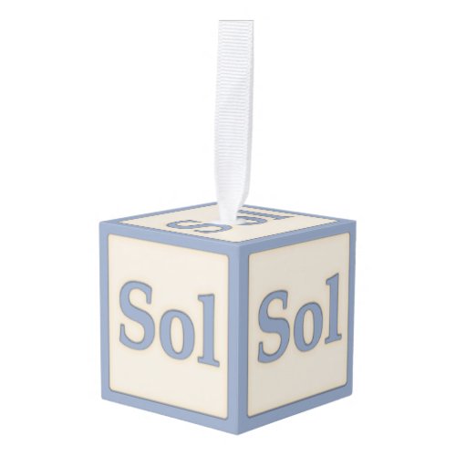 Sol Solfeggio Musical Baby Blocks Blue Cube Ornament
