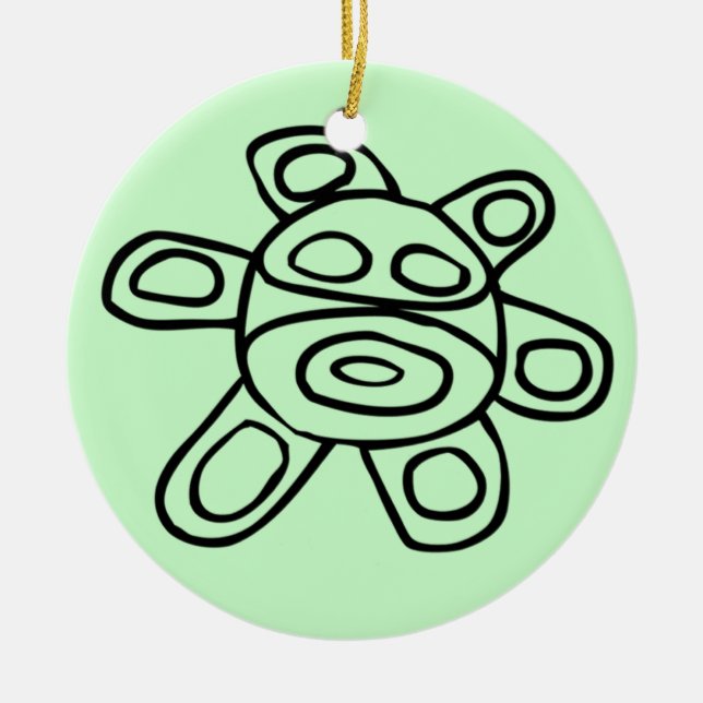 Sol Taíno de Jayuya Ceramic Ornament (Front)