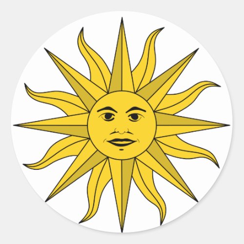 sol Uruguay Classic Round Sticker