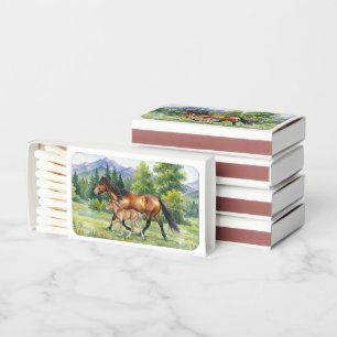 Sola Icelandic Horse and Foal in Mountain Meadow Matchboxes