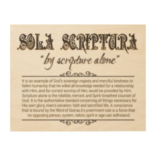 "Sola Scriptura" Wood Wall Art, 14x11 Wood Wall Art