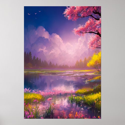 Solace in the Peaceful Forest Oasis Poster