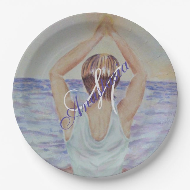 SOLACE & SERENITY PARTY MONOGRAM PAPER PLATES (Front)