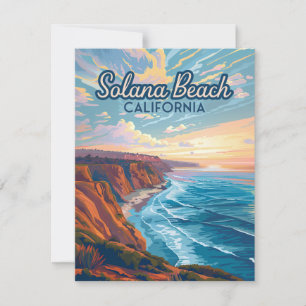 Solana Beach California San Diego Vintage Card