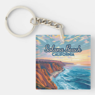 Solana Beach California San Diego Vintage Keychain