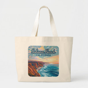 Solana Beach California San Diego Vintage Large Tote Bag