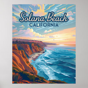 Solana Beach California San Diego Vintage Poster