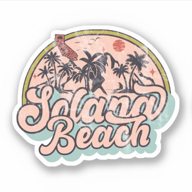 Solana Beach, California Sticker (Front)