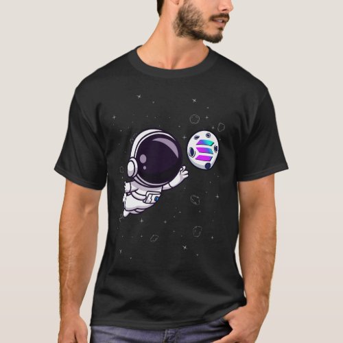 Solana Crypto Astronaut Reaching Moon Crypto Funny T_Shirt