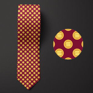 Solana Gold Coin Cryptocurrency Pattern Neck Tie