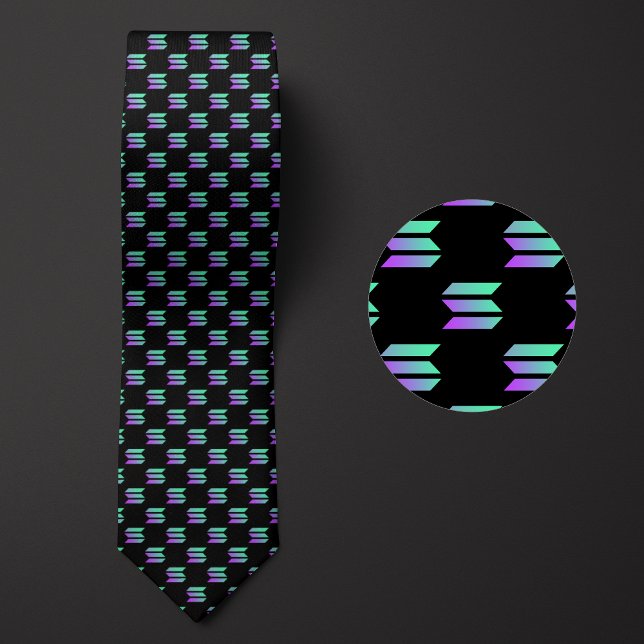 Solana Logo Cryptocurrency Pattern Neck Tie (Creator Uploaded)
