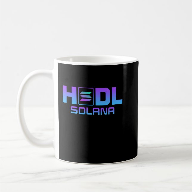 solana sol logo SOL Crypto Coin HODL Coffee Mug (Left)