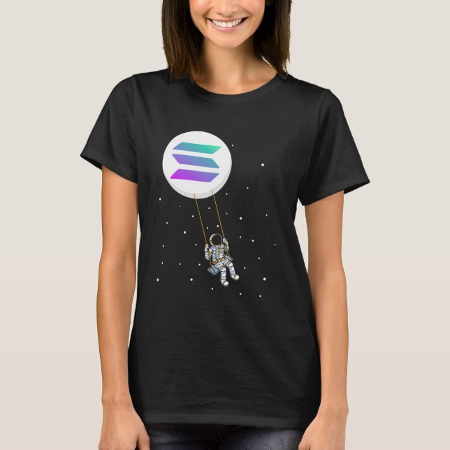 Solana Swing SOL Trader Cryptocurrency Moon Boy T-Shirt (Front)