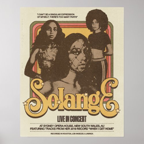 Solange Live in New South Wales Au Poster