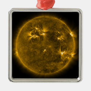 Solar activity on the Sun 4 Metal Ornament