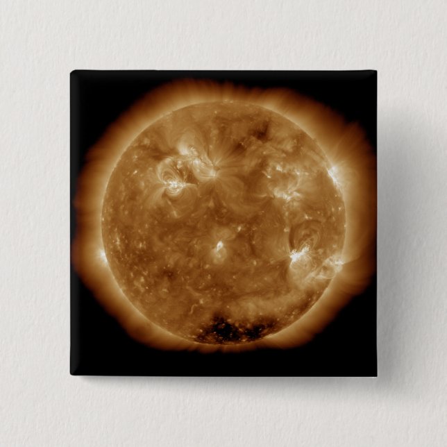 Solar activity on the Sun 5 Pinback Button (Front)