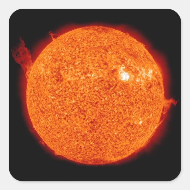 Solar activity on the Sun Square Sticker (Front)