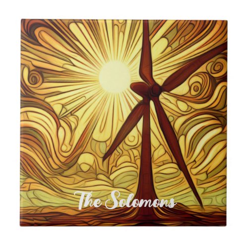 Solar and Wind Energy Ceramic Tile
