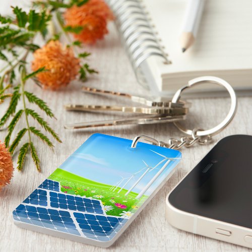 Solar And Wind Power Keychain