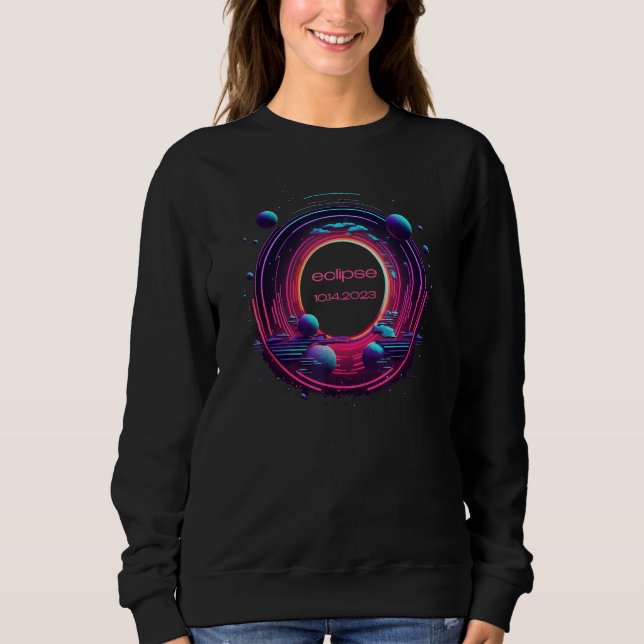 Solar Annular Eclipse 2023 Totality Eclipse Vaporw Sweatshirt (Front)