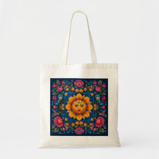 Solar Bloom - Folk Art Solarpunk Tote Bag