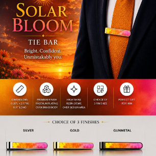 Solar Bloom Gold Finish Tie Bar