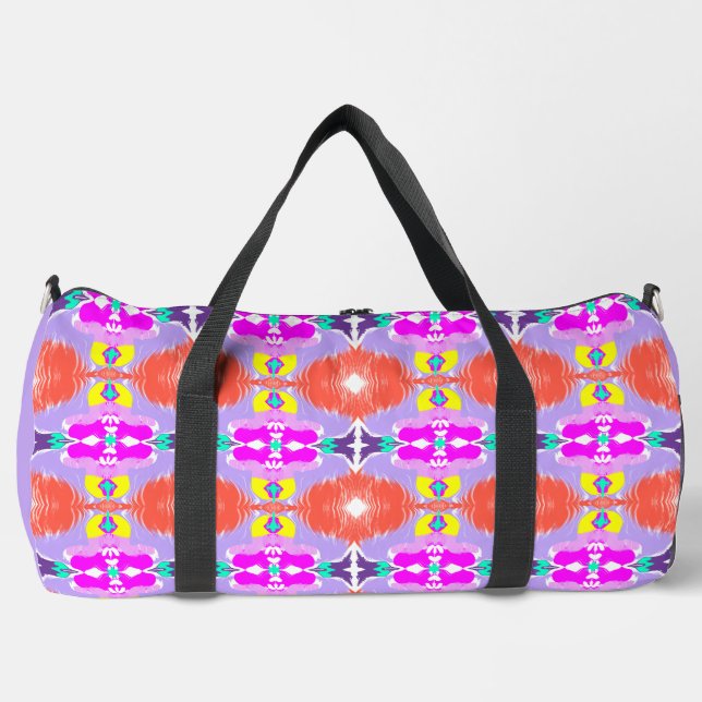 Solar Bloom Kaleidoscope Duffle Bag (Front)