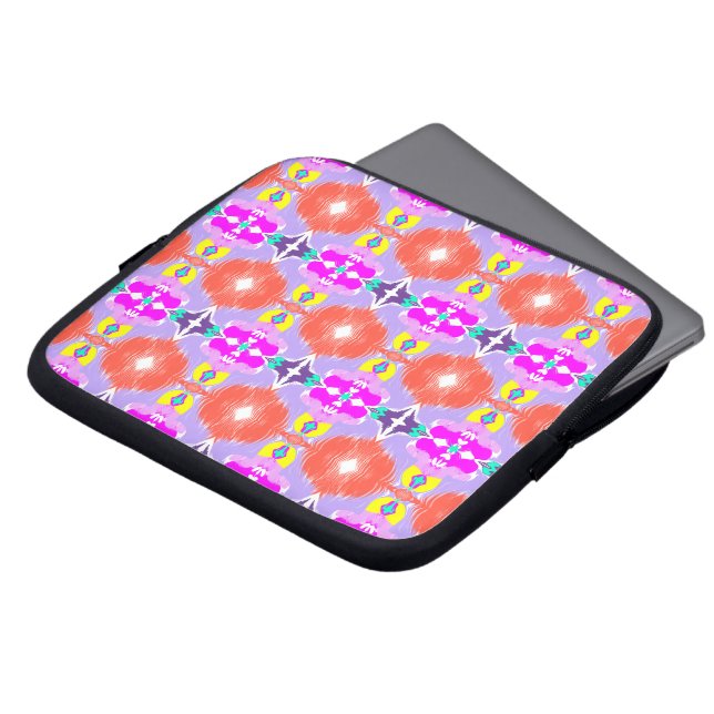 Solar Bloom Kaleidoscope Laptop Sleeve (Front Top)