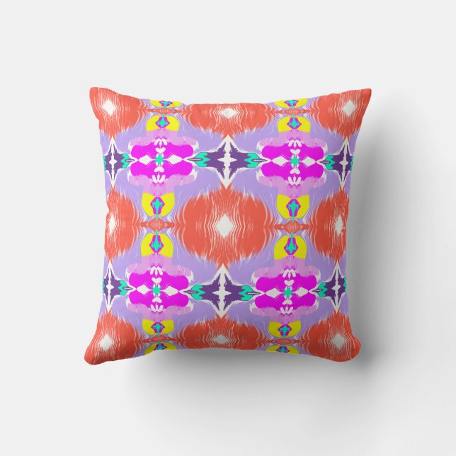 Solar Bloom Kaleidoscope Throw Pillow (Back)