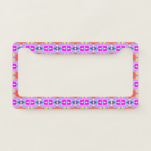 Solar Bloom Kaleidoscope Throw Pillow License Plate Frame