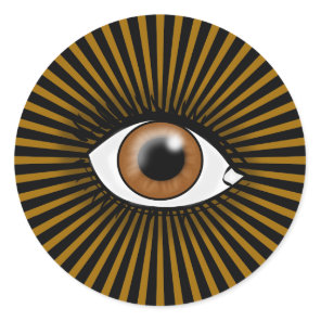 Solar Brown Eye Classic Round Sticker