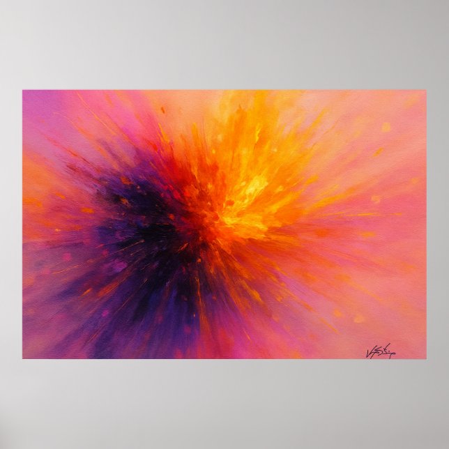Solar Burst - Abstract Energy Explosion Poster (Front)