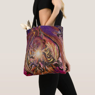 Solar Burst Hawk Tote Bag