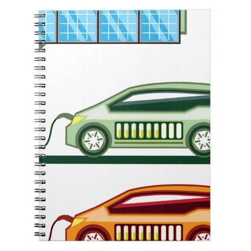 Solar Charging Station Electric Vehicle Notebook