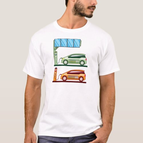 Solar Charging Station Electric Vehicle T_Shirt