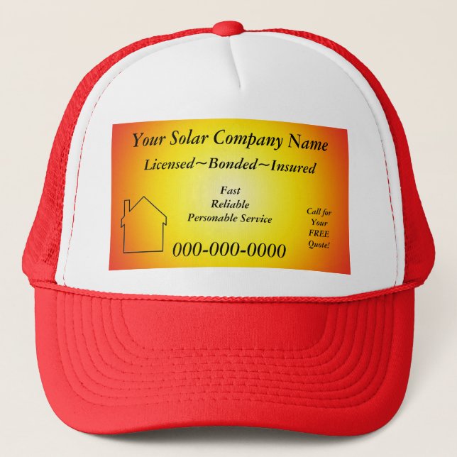 Solar Company Ad Hat (Front)