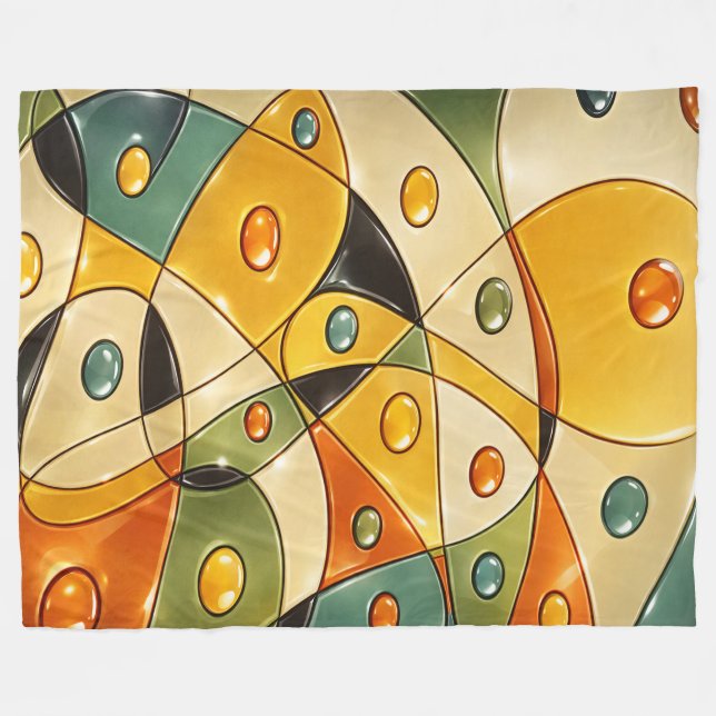 Solar Crest Mosaic Fleece Blanket (Front (Horizontal))