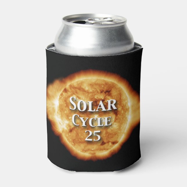 Solar Cycle 25 Active Sun Can Cooler (Can Front)