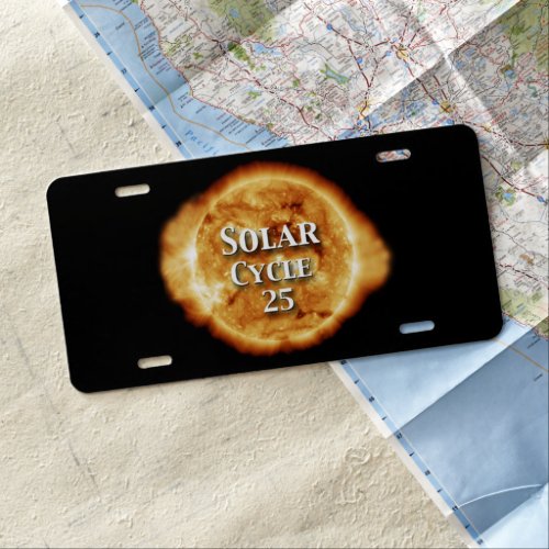 Solar Cycle 25 Active Sun License Plate