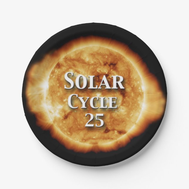 Solar Cycle 25 Active Sun Paper Plates (Front)
