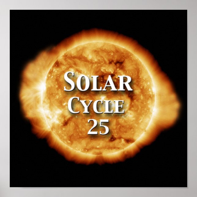 Solar Cycle 25 Active Sun Poster (Front)