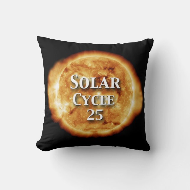 Solar Cycle 25 Active Sun Throw Pillow (Front)