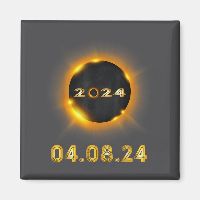 Solar Eclipse 04 08 24 Illustration Magnet (Front)